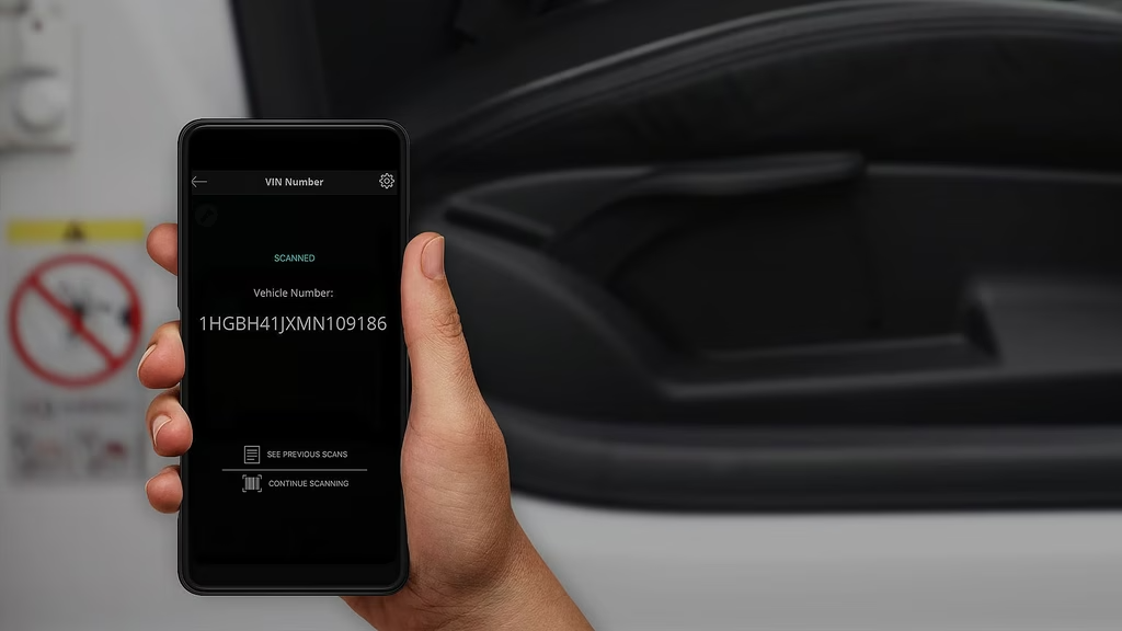 Label Capture workflow for scanning VIN labels