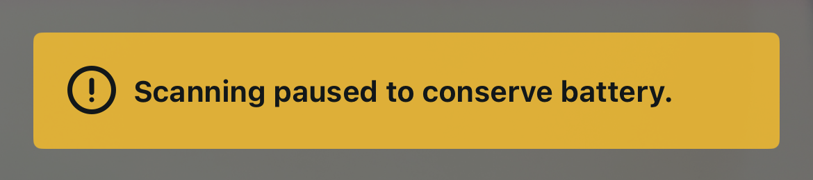 Standby toast shown when no label is detected